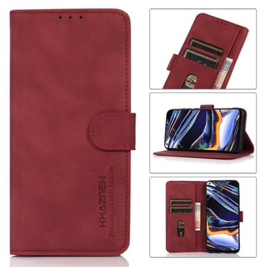 SKALO Xiaomi Redmi 14C KHAZNEH Lompakkokotelo PU-nahasta - Punainen
