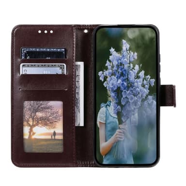 SKALO Xiaomi Redmi 14C Mandala lompakkokotelo - Ruskea