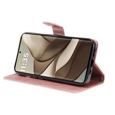 SKALO Motorola Edge 50 5G PU-nahkainen Lompakkokotelo - Ruusukulta