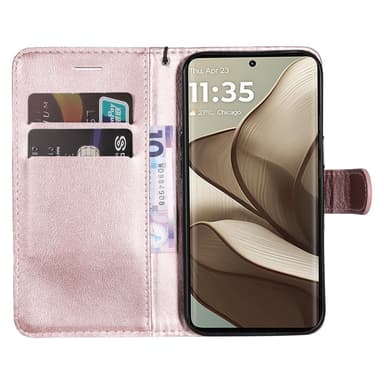 SKALO Motorola Edge 50 5G PU-nahkainen Lompakkokotelo - Ruusukulta