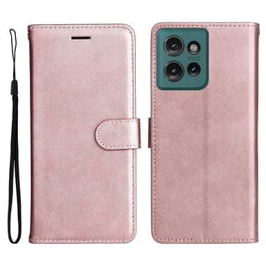 SKALO Motorola Edge 50 5G PU-nahkainen Lompakkokotelo - Ruusukulta