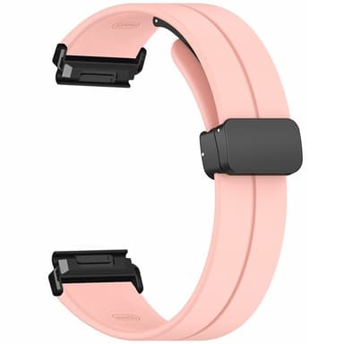 SKALO Silikoniranneke metallisolki Garmin Fenix 8 47mm - Pinkki