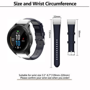 KALEBOL Nahkaranneke Garmin Fenix 8 47mm - Musta