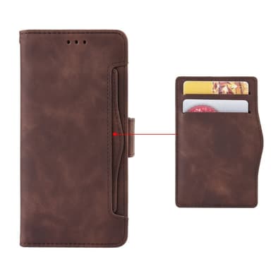 SKALO Motorola Moto G62 5G 6-lokeroa Lompakkokotelo - Ruskea