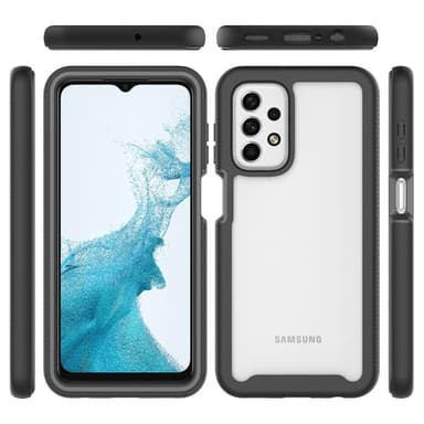SKALO Samsung A23 5G Iskunkestävä Clear Hybridi Suojakuori - Musta