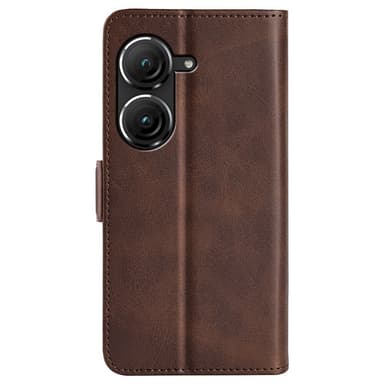 SKALO Asus Zenfone 9 5G Premium Wallet Lompakkokotelo - Ruskea