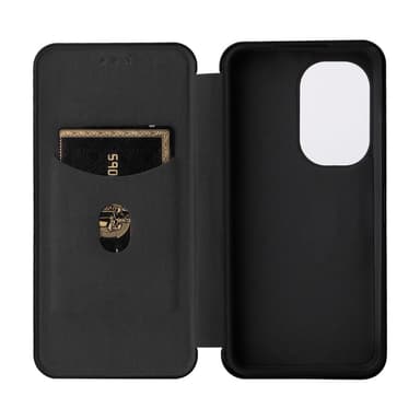 SKALO Asus Zenfone 9 5G Carbon Fiber Lompakkokotelo - Musta