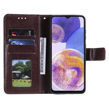 SKALO Samsung A23 5G Mandala lompakkokotelo - Ruskea