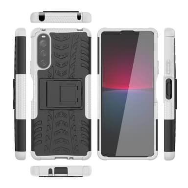 Iskunkestävä kuori jalustalla Sony Xperia 10 IV - Valkoinen