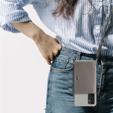 SKALO Samsung A34 5G TPU-Suojakuori with Heart Wallet - Harmaa