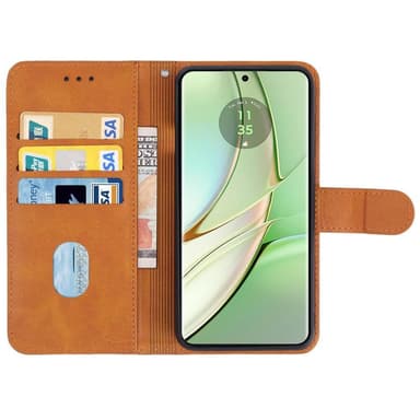 SKALO Motorola Edge 40 5G Premium Wallet Lompakkokotelo - Khaki