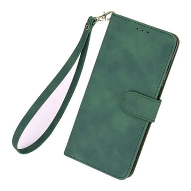 SKALO Motorola Moto G23 4G Matt PU Nahka lompakkokotelo - Vihreä