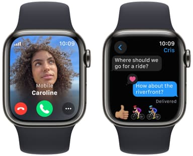 Apple Watch S9 41mm GPS+CEL (grafiitti SS/keskiyönsin. Sport Band) M/L
