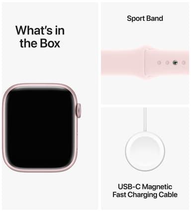 Apple Watch S9 45mm GPS (pinkki alum./vaaleanpunainen Sport Loop) S/M