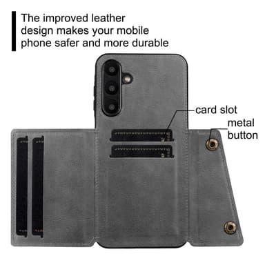SKALO Samsung A16 PU-nahkainen Suojakuori Lompakkokotelo - Musta