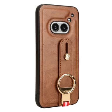 SKALO Nothing Phone (2a) Plus PU-nahkakuori käsivarsinauhalla - Ruskea
