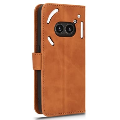 SKALO Nothing Phone (2a) Plus Matt PU Nahka lompakkokotelo - Ruskea