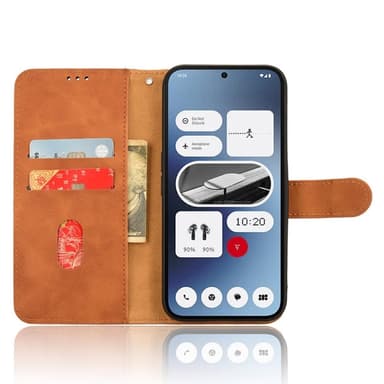 SKALO Nothing Phone (2a) Plus Matt PU Nahka lompakkokotelo - Ruskea