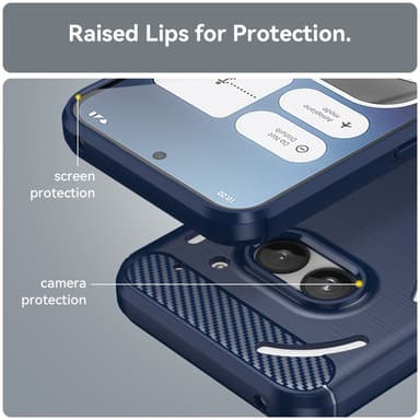 SKALO Nothing Phone (2a) Plus Armor Carbon Iskunkestävä TPU suojakuori - Sininen