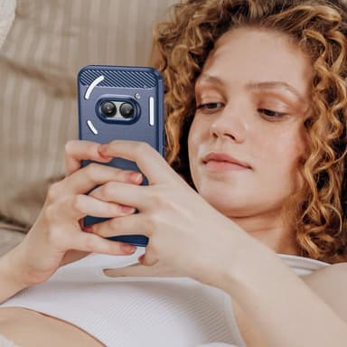 SKALO Nothing Phone (2a) Plus Armor Carbon Iskunkestävä TPU suojakuori - Sininen