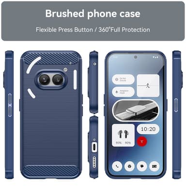 SKALO Nothing Phone (2a) Plus Armor Carbon Iskunkestävä TPU suojakuori - Sininen
