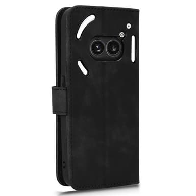 SKALO Nothing Phone (2a) Plus Matt PU Nahka lompakkokotelo - Musta