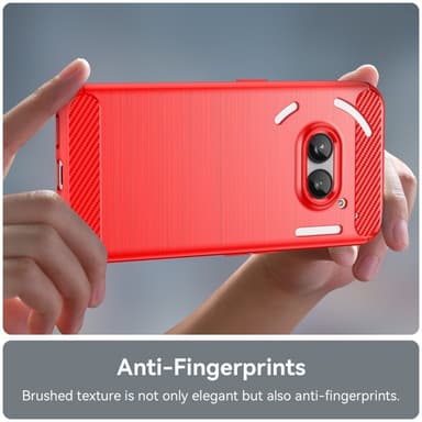 SKALO Nothing Phone (2a) Plus Armor Carbon Iskunkestävä TPU suojakuori - Punainen