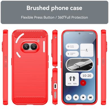 SKALO Nothing Phone (2a) Plus Armor Carbon Iskunkestävä TPU suojakuori - Punainen