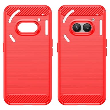 SKALO Nothing Phone (2a) Plus Armor Carbon Iskunkestävä TPU suojakuori - Punainen