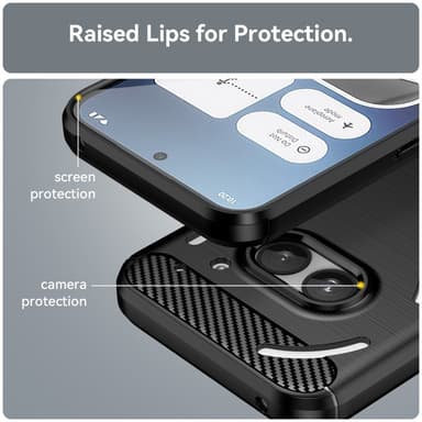 SKALO Nothing Phone (2a) Plus Armor Carbon Iskunkestävä TPU suojakuori - Musta