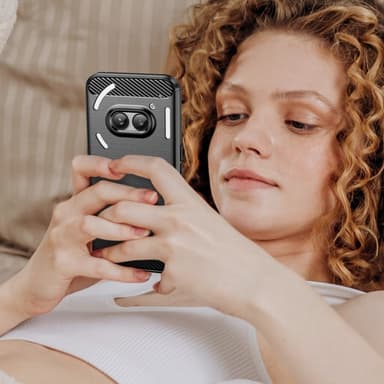 SKALO Nothing Phone (2a) Plus Armor Carbon Iskunkestävä TPU suojakuori - Musta
