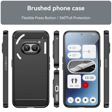 SKALO Nothing Phone (2a) Plus Armor Carbon Iskunkestävä TPU suojakuori - Musta