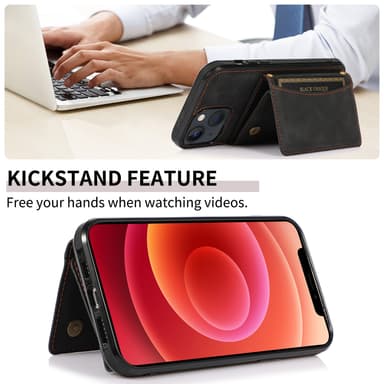 Ylellinen PU-nahkakotelo iPhone 15 -sarjalle, korttiteline, taitettava jalusta iPhone 15 Plus