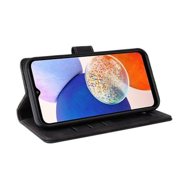 SKALO Samsung A14 4G/5G Lompakkokotelo PU-nahkaa - Musta