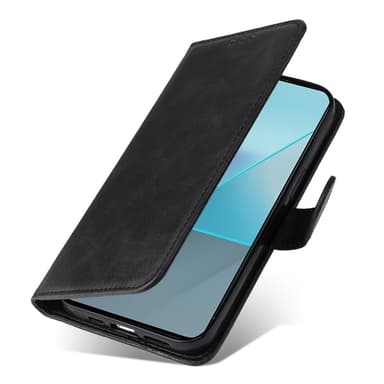 SKALO Xiaomi Redmi Note 13 Pro 5G PU-nahkainen Lompakkokotelo - Musta