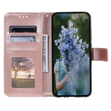 SKALO Samsung S24 Ultra Mandala lompakkokotelo - Ruusukulta