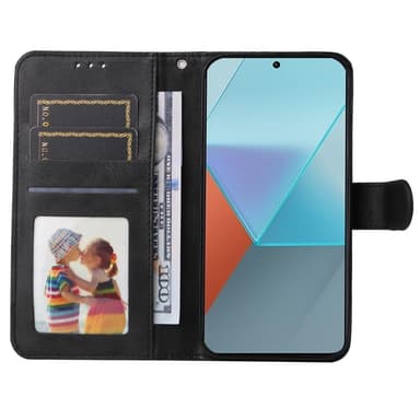SKALO Xiaomi Redmi Note 13 Pro 5G PU-nahkainen Lompakkokotelo - Musta