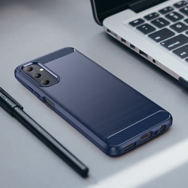 SKALO Samsung A05s 4G Armor Carbon Iskunkestävä TPU suojakuori - Sininen