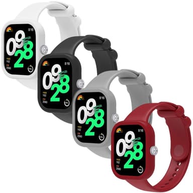 SKALO Silikoniranneke ja Suojakuori Xiaomi Redmi Watch 4 - Valkoinen