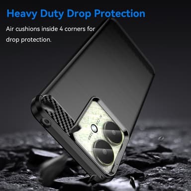 SKALO Xiaomi Redmi 13C 4G Armor Carbon Iskunkestävä TPU suojakuori - Musta