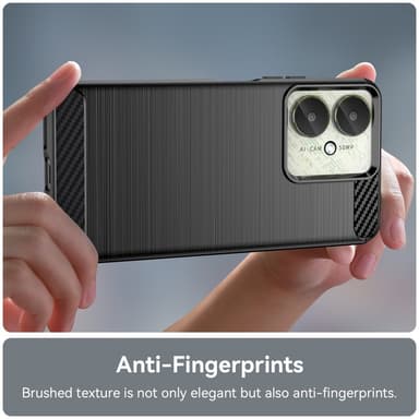 SKALO Xiaomi Redmi 13C 4G Armor Carbon Iskunkestävä TPU suojakuori - Musta