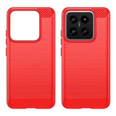 SKALO Xiaomi 14 5G Armor Carbon Iskunkestävä TPU suojakuori - Punainen