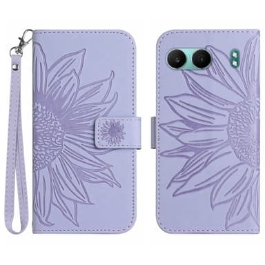 SKALO OnePlus Nord 4 Kohokuvioitu Flower PU Nahka Lompakkokotelo - Violetti
