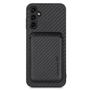 SKALO Samsung A54 5G Carbon Fiber Suojakuori korttipidikkeellä - Musta