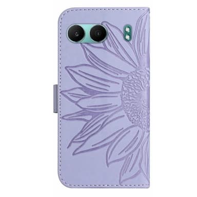 SKALO OnePlus Nord 4 Kohokuvioitu Flower PU Nahka Lompakkokotelo - Violetti
