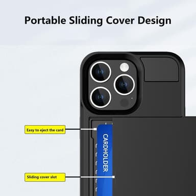 SKALO iPhone 15 Pro Max Armor Suojakuori korttikotelo - Musta
