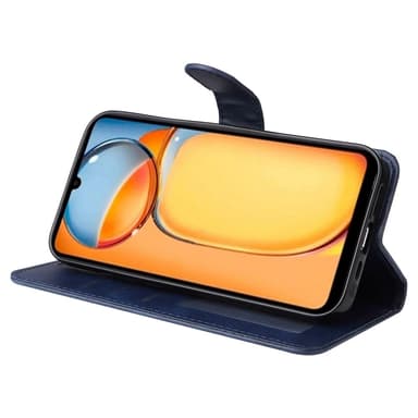SKALO Xiaomi Redmi 13C 4G PU-nahkainen Lompakkokotelo - Sininen