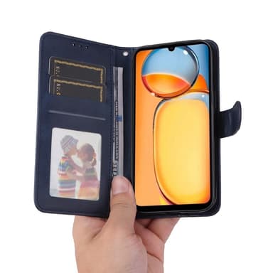 SKALO Xiaomi Redmi 13C 4G PU-nahkainen Lompakkokotelo - Sininen