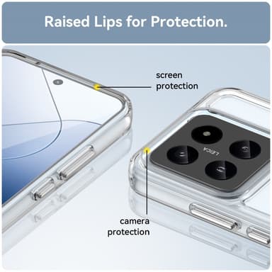 SKALO Xiaomi 14 5G Läpinäkyvä TPU Metal Buttons Suojakuori - Läpinäkyvä