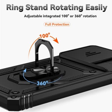SKALO Xiaomi Redmi 13C 4G Armor hybridi metallirengas kameran liukusäädin - Musta